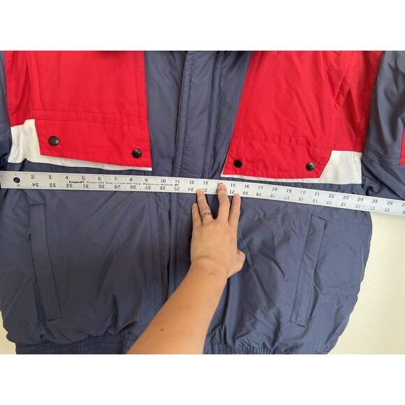 Vtg 80s Inside Edge‎ Red Grey Snow Ski Colorblock Down Jacket Coat Men’s XL - Picture 10 of 11